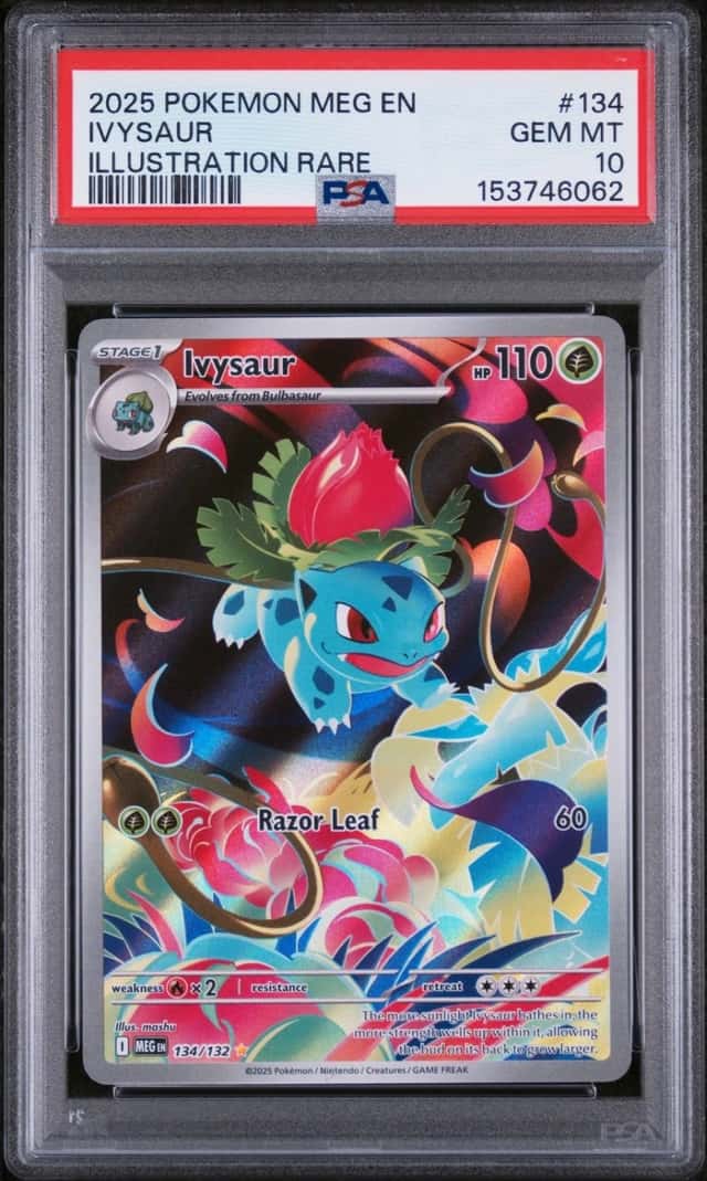 2025 POKEMON MEG EN-MEGA EVOLUTION ILLUSTRATION RARE #134 IVYSAUR PSA 10