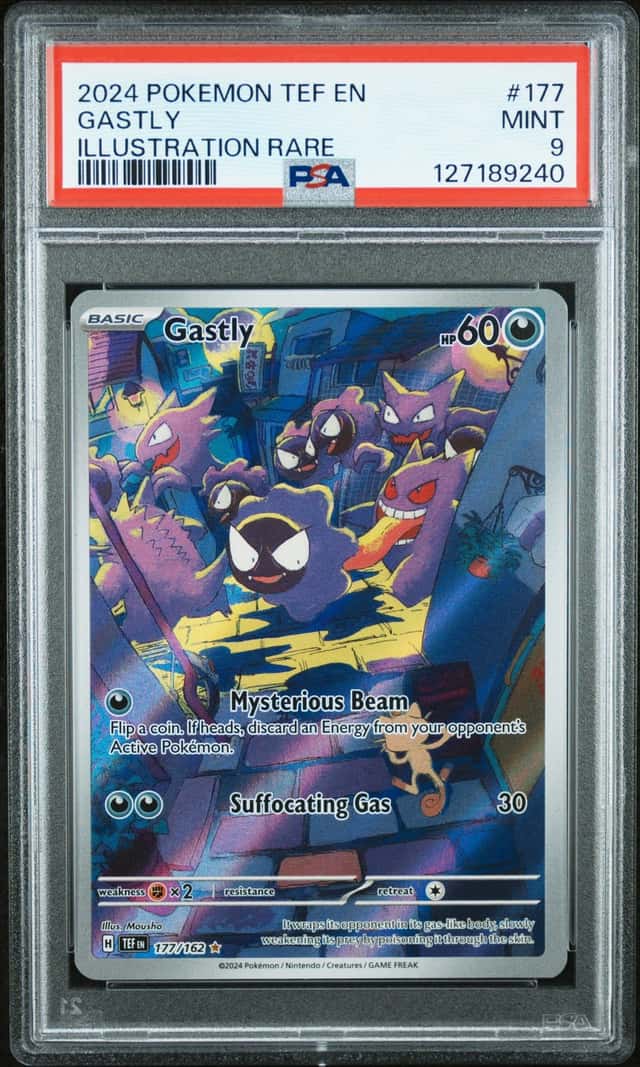 2024 Pokemon Temporal Forces Gastly Illustration Rare 177/162 PSA 9 Mint