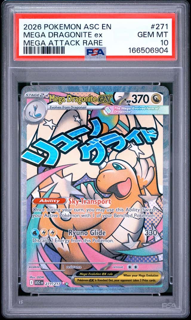2026 POKEMON ASCENDED HEROES MEGA ATTACK RARE #271 MEGA DRAGONITE EX PSA 10