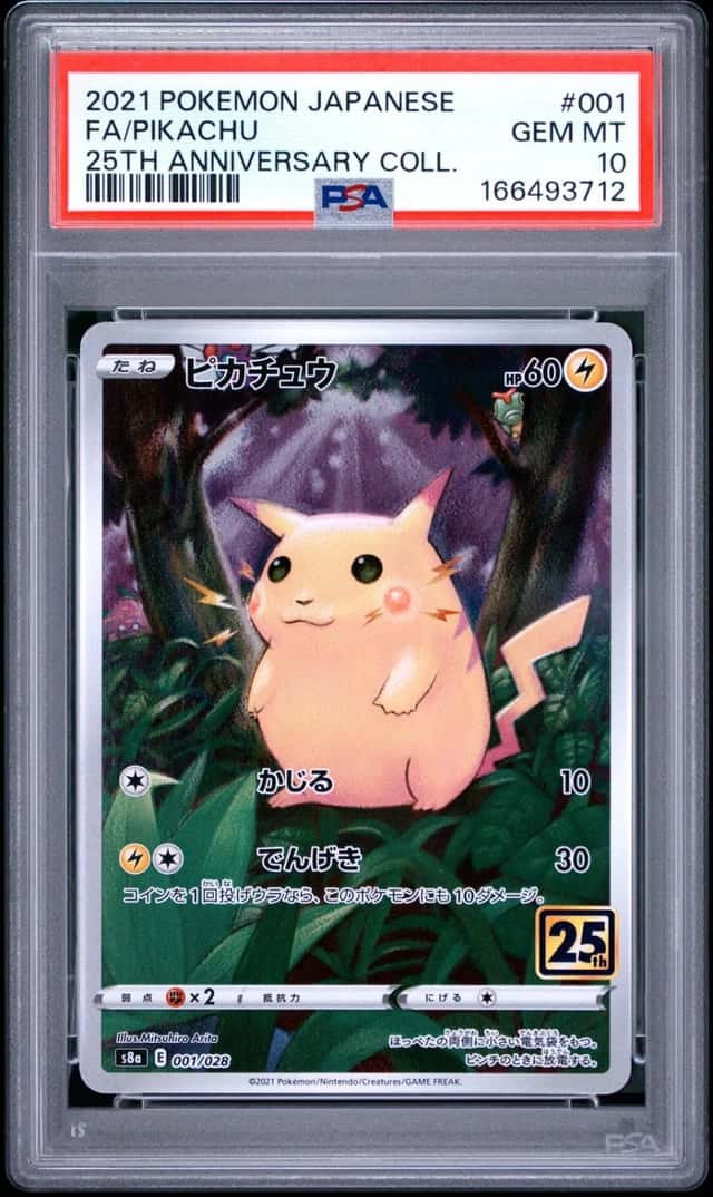 2021 POKEMON JAPANESE 25TH ANNIVERSARY COLLECTION #001 FULL ART/PIKACHU PSA 10