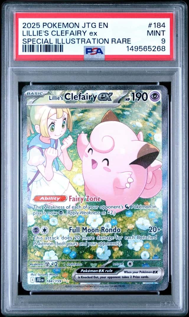 2025 POKEMON JTG SPECIAL ILLUSTRATION RARE #184 LILLIE'S CLEFAIRY EX PSA 9