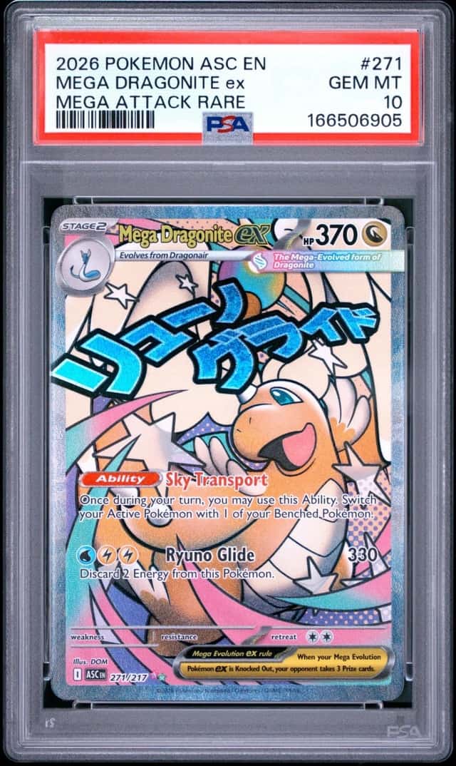 2026 POKEMON ASCENDED HEROES MEGA ATTACK RARE #271 MEGA DRAGONITE EX PSA 10