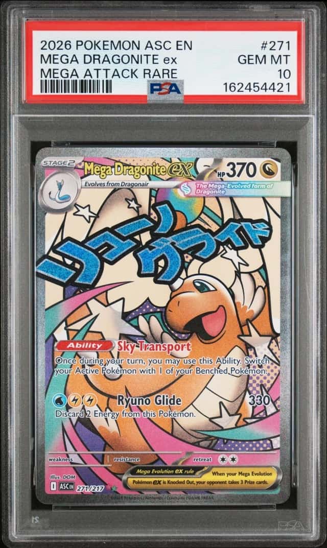 2026 POKEMON ASC EN-ASCENDED HEROES MEGA ATTACK RARE MEGA DRAGONITE EX PSA 10