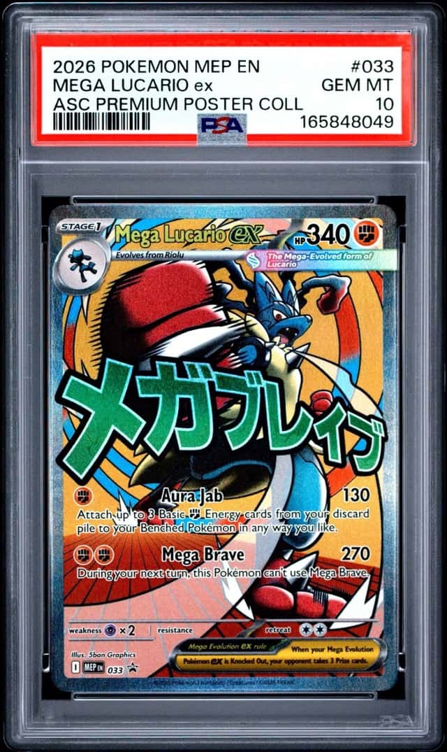 Pokemon Mega Lucario ex Promo 033 Ascended Heroes Premium Poster Coll. PSA 10