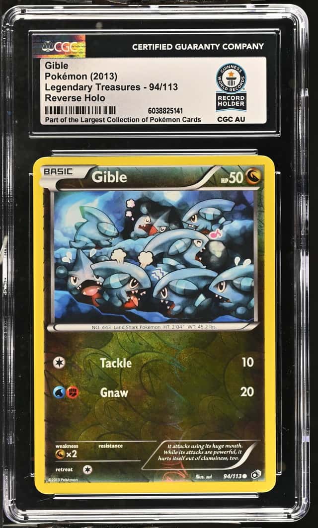 Pokemon Gible Legendary Treasures 94 Reverse Holo Guinness Record CGC Authentic