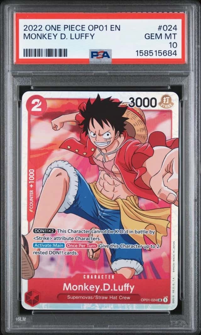 One Piece Monkey D Luffy OP01-024 PSA 10 Gem Mint