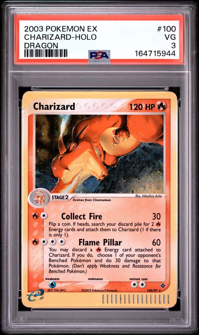 2003 POKEMON EX DRAGON #100 CHARIZARD-HOLO PSA 3