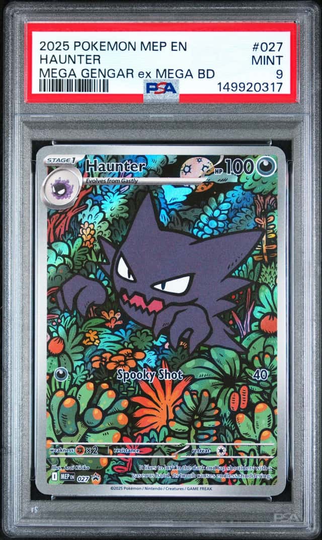 2025 POKEMON EN-ME BLACK STAR PROMO MEGA GENGAR ex BD #027 HAUNTER PSA 9