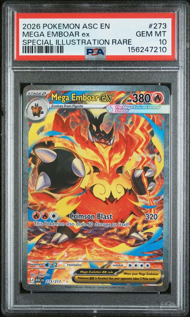2026 Pokemon Mega Emboar ex Special Illustration Rare #273/217 PSA 10 GEM MINT