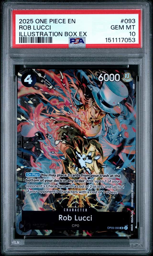 ROB LUCCI #OP05-093 ILLUSTRATION BOX EX PROMO ALT ART SR 2025 Psa 10 Beckett Cgc