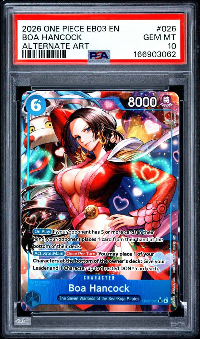 2026 ONE PIECE EB03-EXTRA BOOSTER -ONE PIECE HEROINES - BOA HANCOCK PSA 10