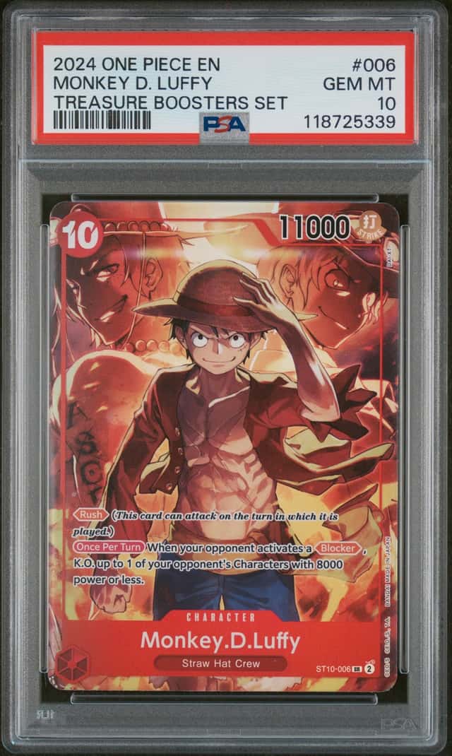 2024 One Piece Treasure Booster Monkey D. Luffy Common #ST10-006 PSA 10 GEM MINT