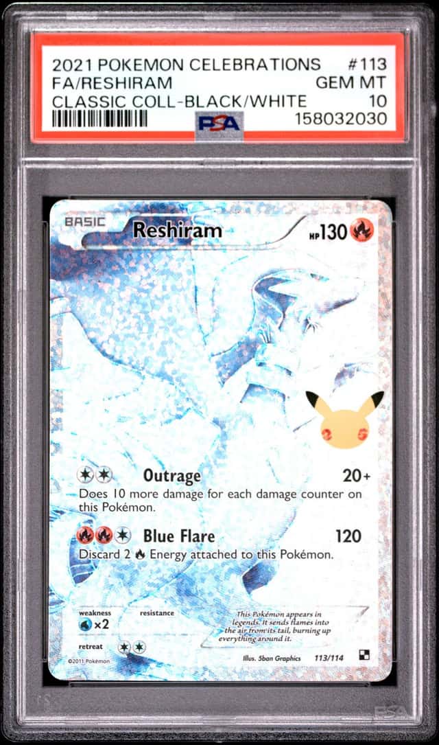 2021 Pokemon Black and White Celebrations Classic Collection Reshiram #113