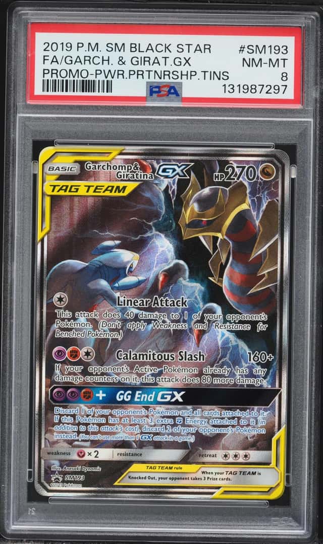 2019 Pokemon Sun & Moon Promo Full Art Garchomp & Giratina GX #SM193 PSA 8 NM-MT