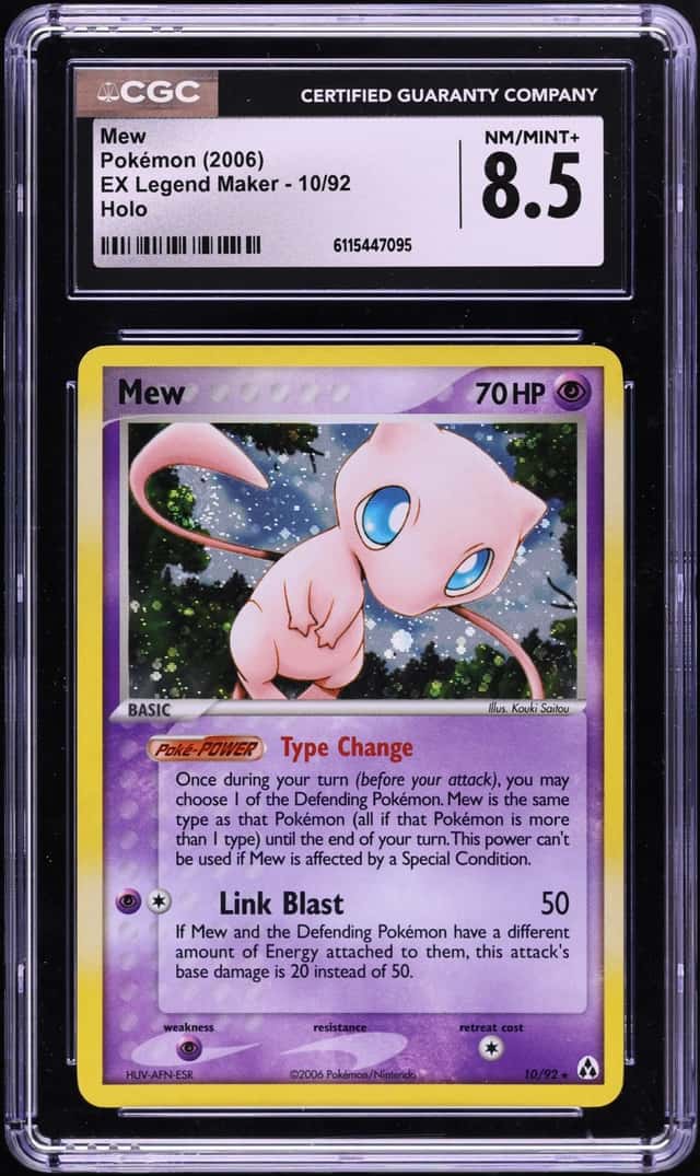 2006 Pokemon EX Legend Maker Holo Mew #10 CGC 8.5 NM-MT+