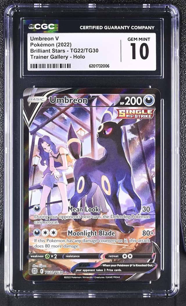 2022 Pokemon Sword & Shield Brilliant Stars Trainer Gallery CHR Umbreon V #TG22 CGC 10 GEM MINT