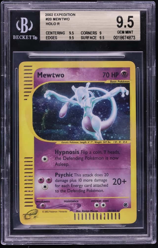 2002 Pokemon Expedition Holo Mewtwo #20 BGS 9.5 GEM MINT