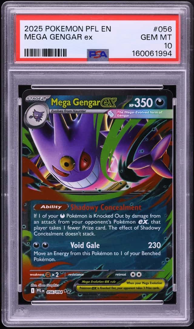 2025 Pokemon Mega Evolution Phantasmal Flames Holo Mega Gengar ex #56 PSA 10 GEM MINT