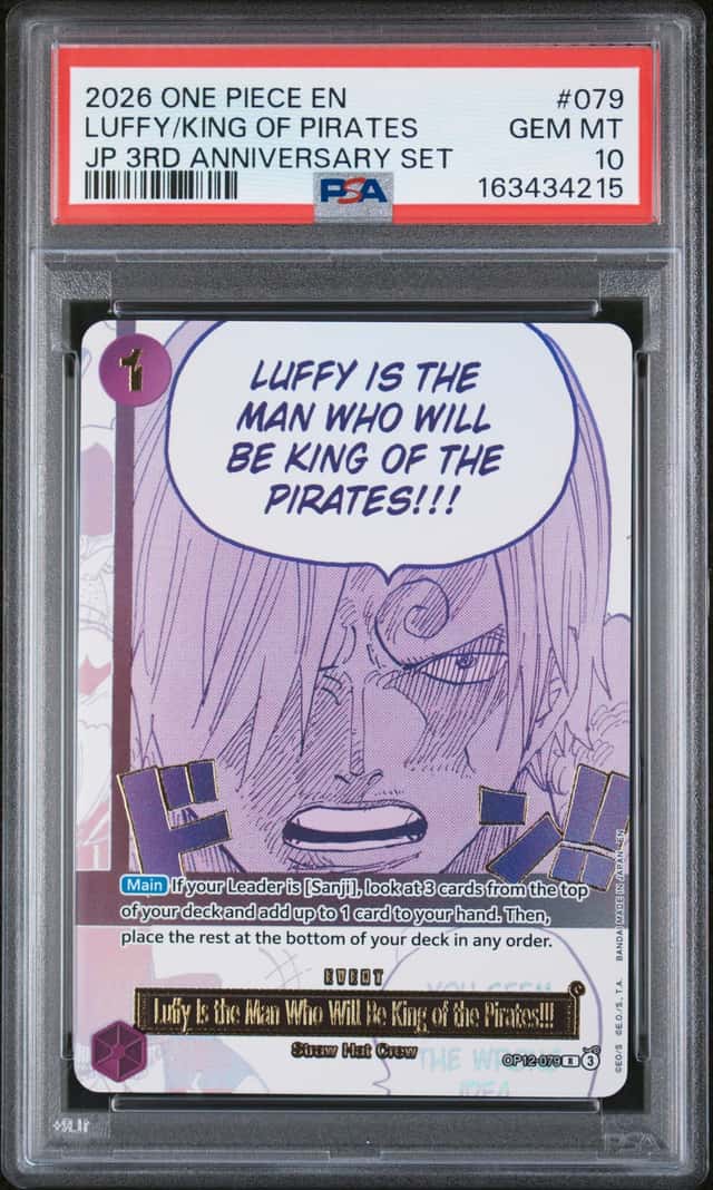 2026 One Piece Japanese 3rd Anniversary Luffy King Of Pirates #OP12-079 PSA 10