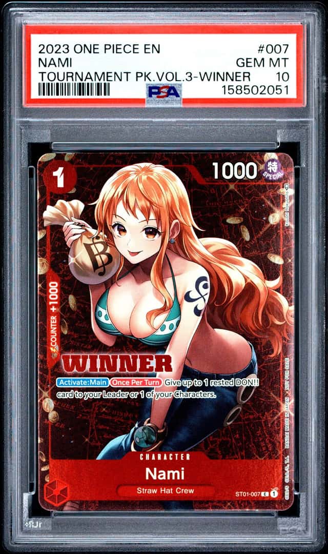 2023 One Piece EN Tournament Pack Vol.3 Winner #007 Nami PSA 10 GEM MINT