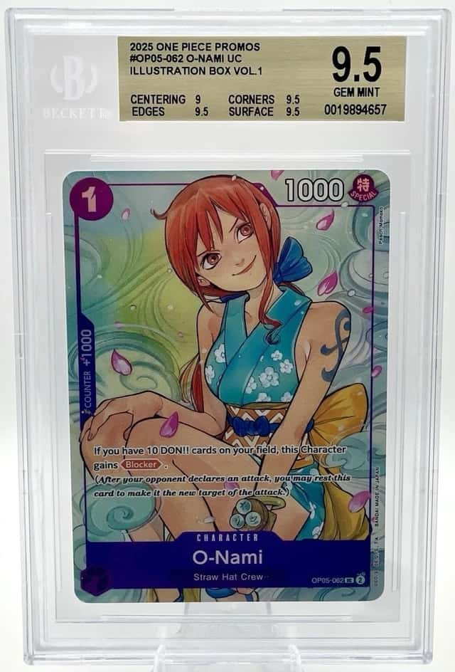 O-Nami (Illustration Box Vol.1) OP05-062 One Piece Promotion Cards Foil BGS 9.5