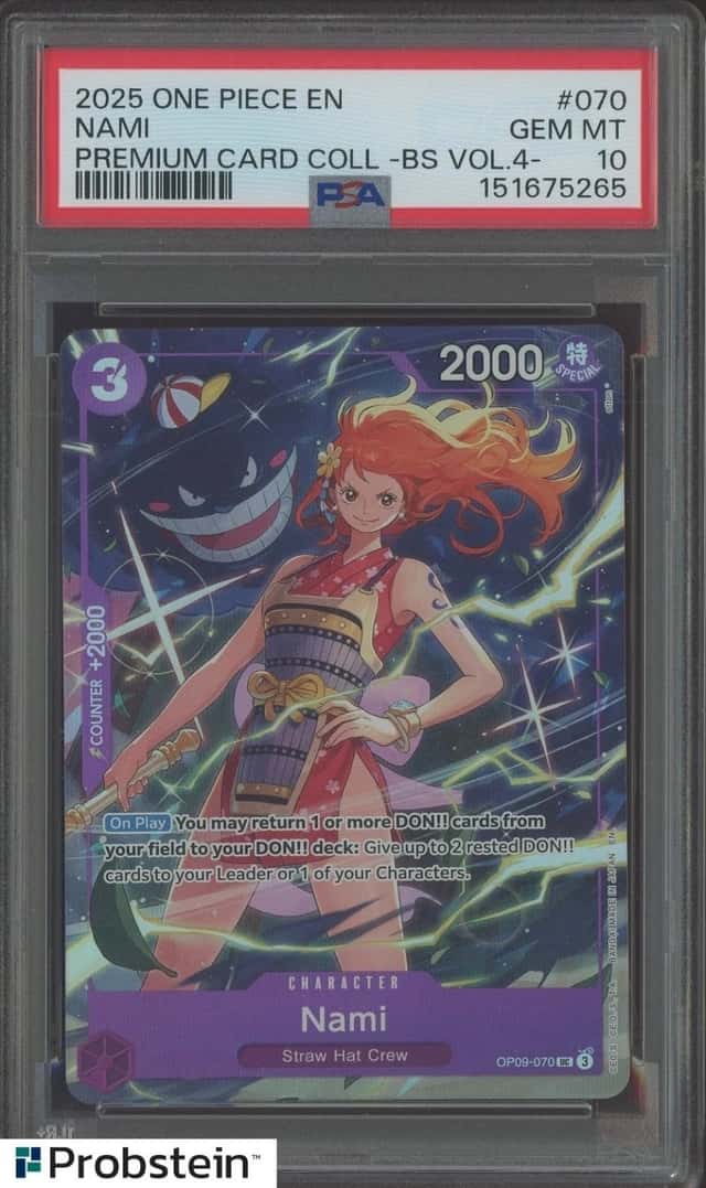 Auction #5 2025 One Piece En Premium Card Coll BS Vol 4  Nami PSA 10 GEM MINT