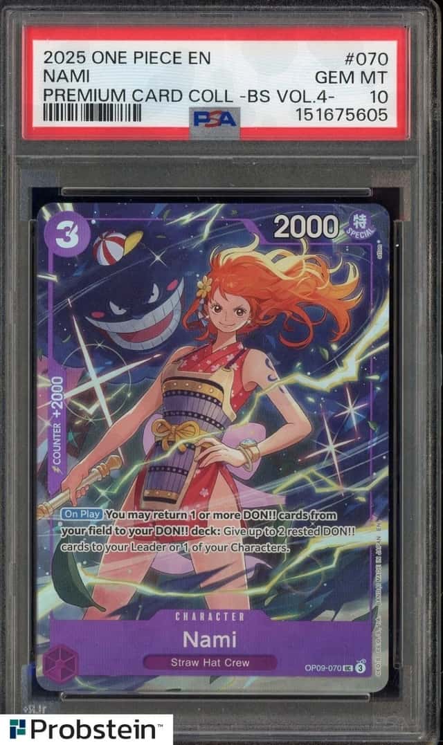 #10 2025 One Piece En Premium Card Coll BS Vol 4 #070 Nami PSA 10 GEM MINT