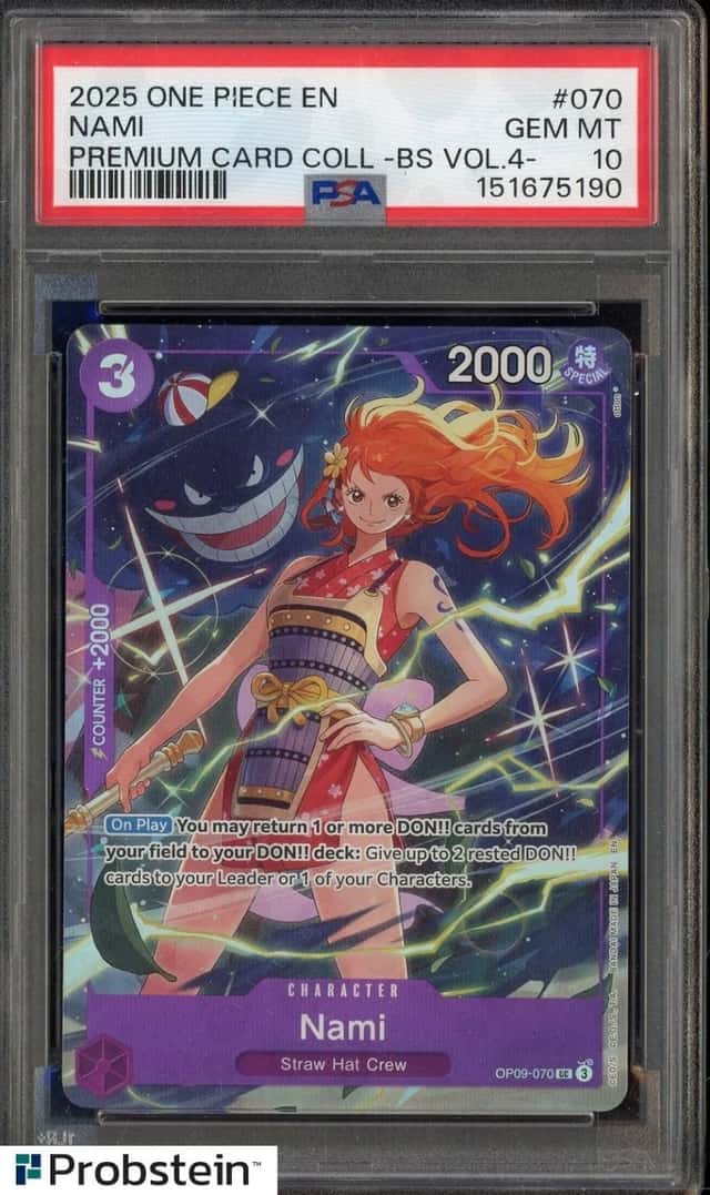 #6 2025 One Piece En Premium Card Coll BS Vol 4 #070 Nami PSA 10 GEM MINT