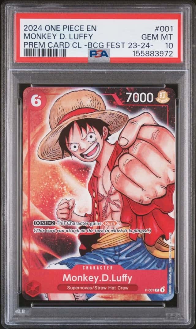 2024 One Piece EN Premium Card CL BCG Fest 23-24 Monkey D Luffy #001 PSA 10 GEM