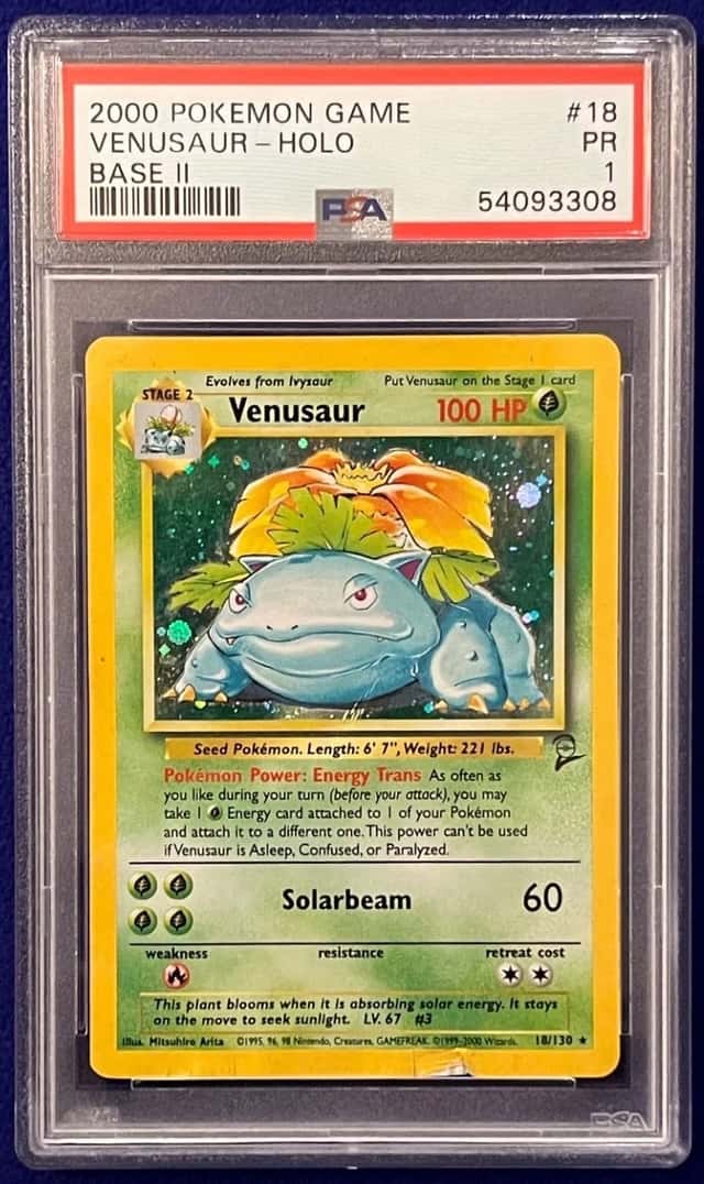 PSA 1 Venusaur Holo #18 Base Set 2 2000 Pokemon PSA 1