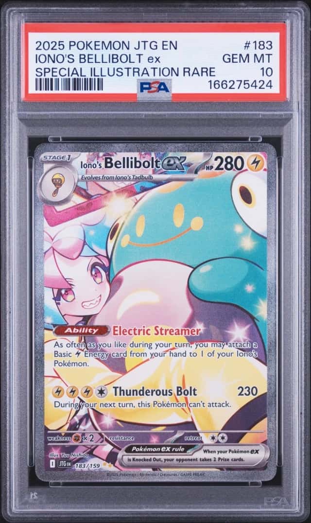 2025 POKEMON JTG EN-JOURNEY TOGETHER #183 IONO'S BELLIBOLT EX PSA 10
