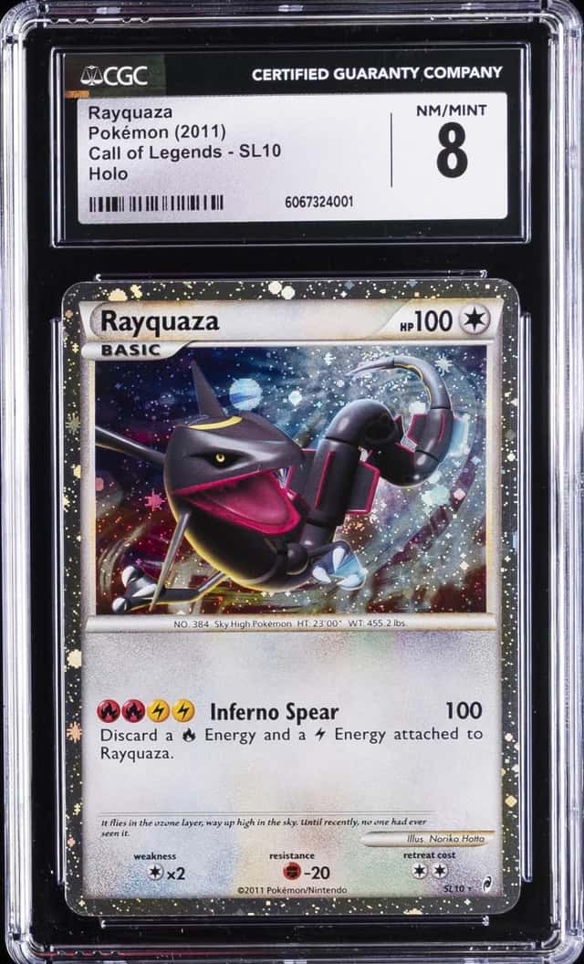 2011 POKEMON ENGLISH CALL OF LEGENDS HOLO #SL10 RAYQUAZA CGC 8