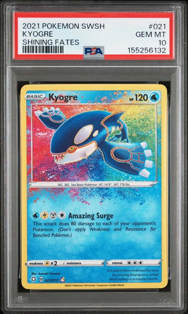 2021 POKEMON SWORD & SHIELD SHINING FATES #021 KYOGRE PSA 10