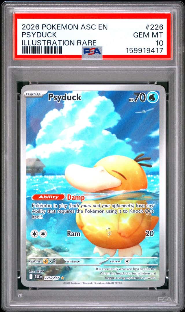 2026 Pokemon Ascended Heroes Psyduck Illustration Rare #226/217 PSA 10 GEM MINT