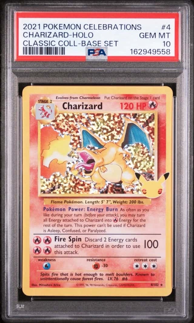 Pokémon TCG Charizard 4/102 Celebrations Classic Collection Holo English PSA 10