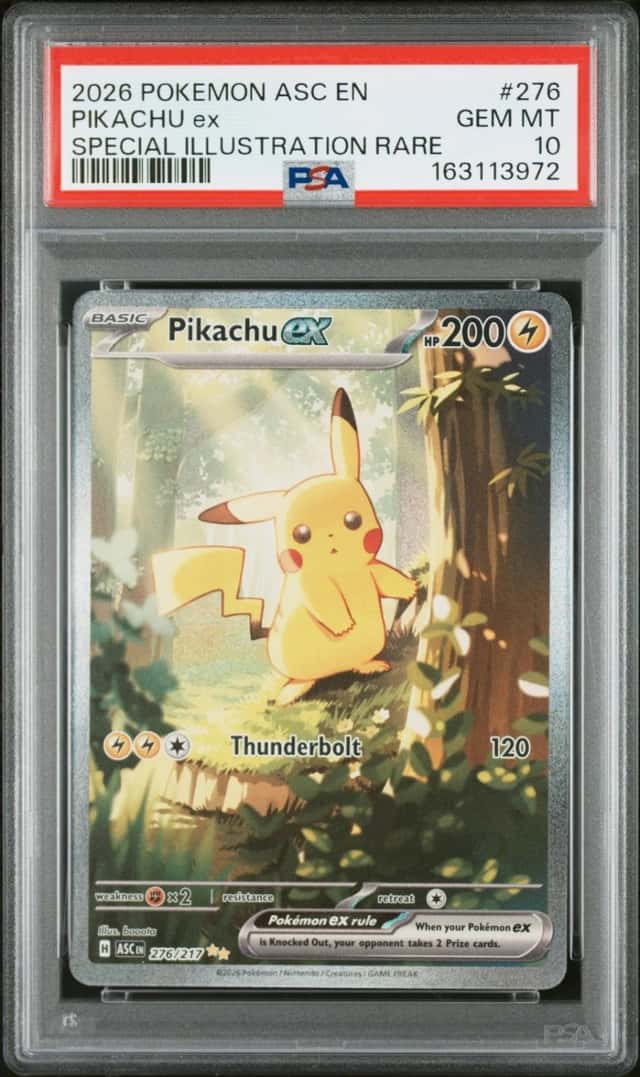 2026 POKEMON ASCENDED HEROES SPECIAL ILLUSTRATION RARE #276 PIKACHU EX PSA 10