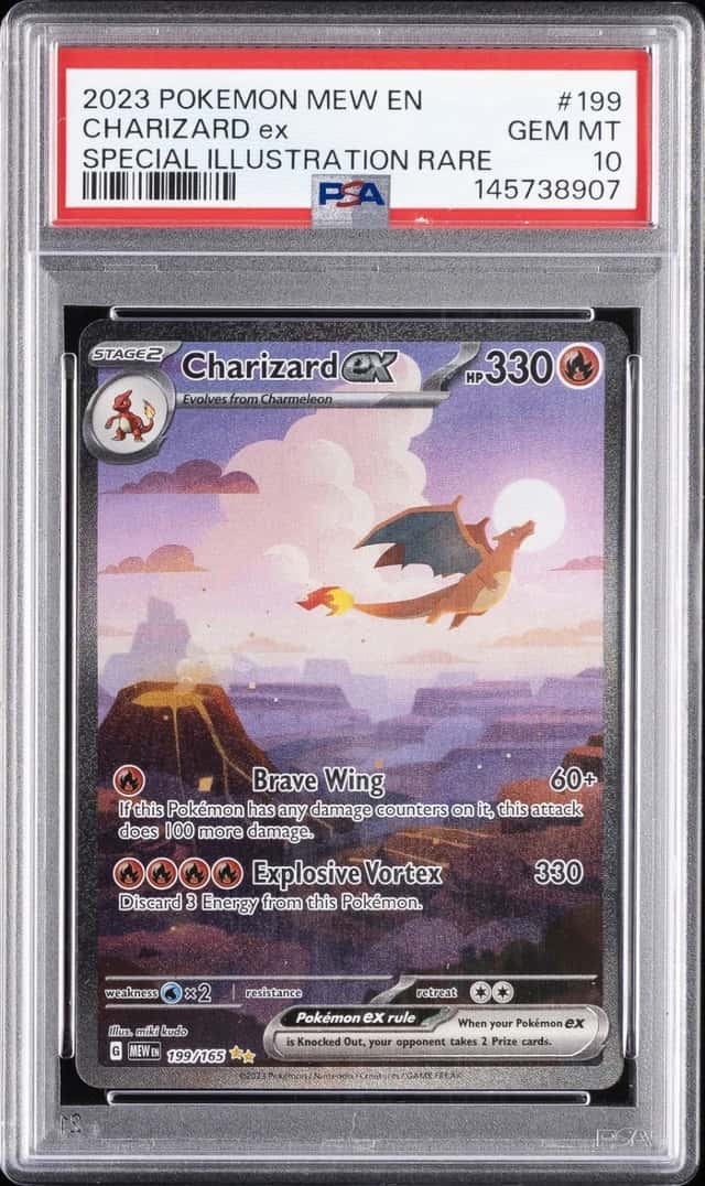2023 POKEMON MEW EN-151 SPECIAL ILLUSTRATION RARE #199 CHARIZARD EX PSA 10