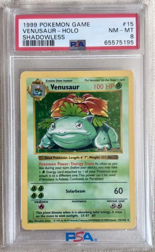 1999 Pokemon Shadowless Venusaur Holo PSA 9 #15 