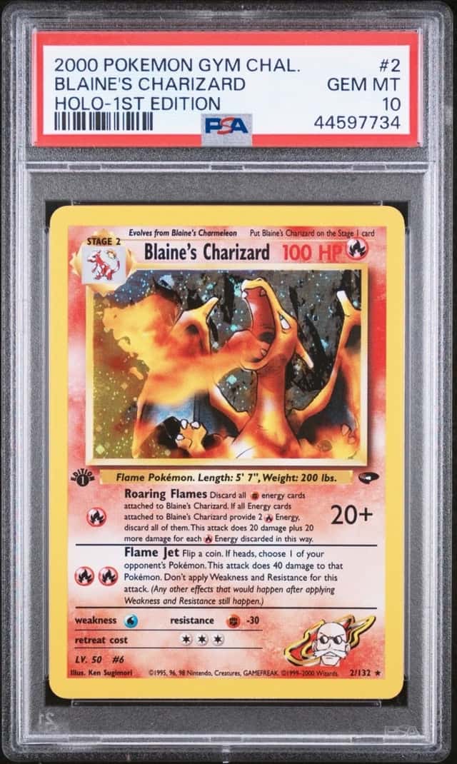 Pokemon Blaine's Charizard Gym Challenge 2/132 1st Edition PSA 10