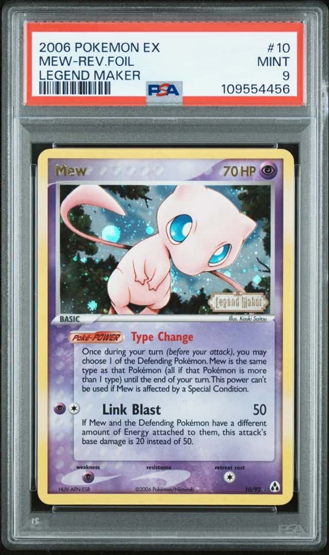 Pokemon Mew Reverse Holo Legend Maker 10/92 PSA 9 Mint