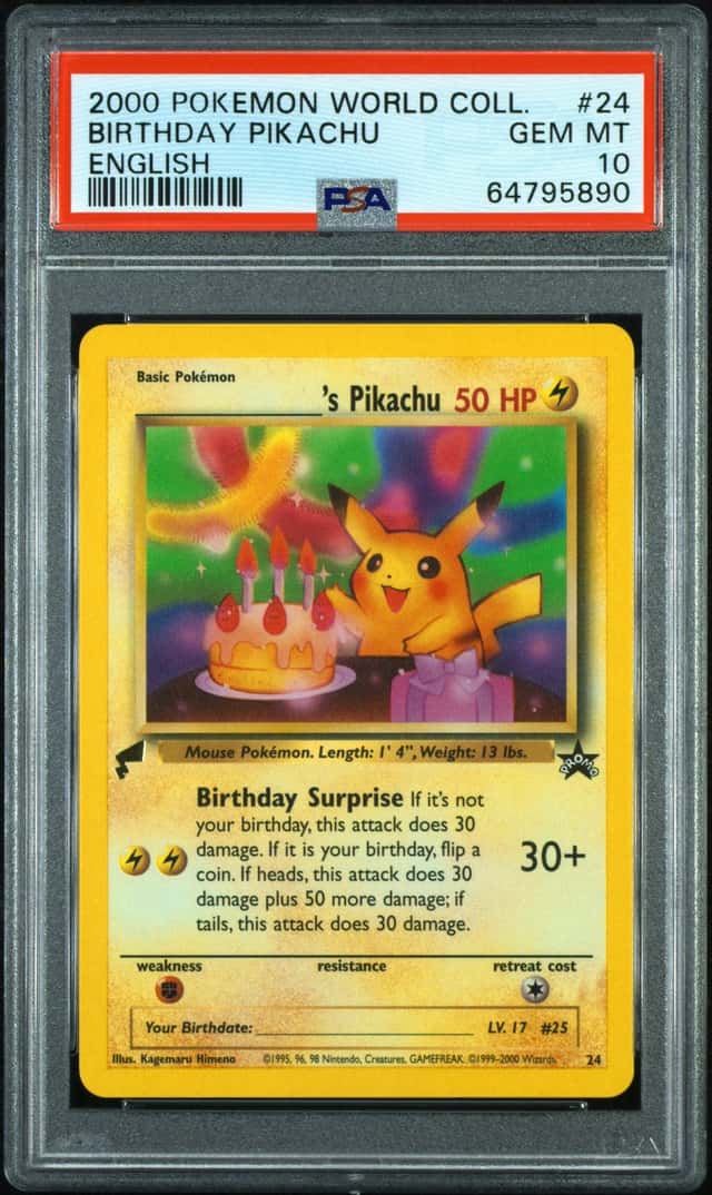 Pokemon Birthday Pikachu World Coll. 24 English PSA 10 Gem Mint