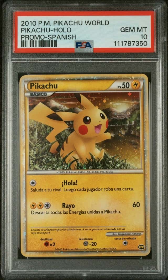 Pokemon Pikachu Holo 2010 World Collection Spanish PSA 10 Gem Mint