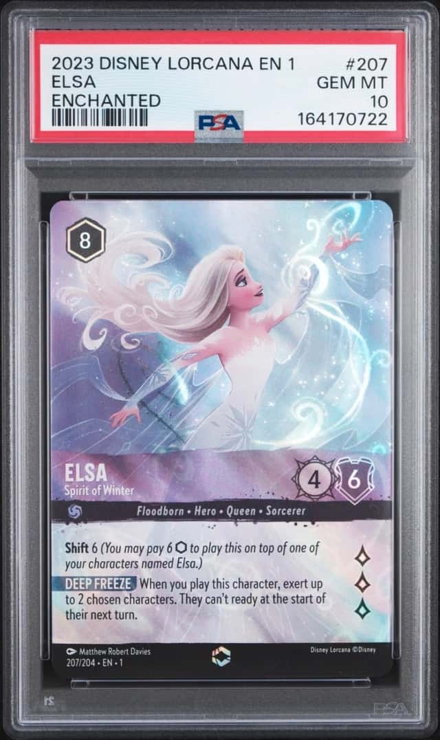Disney Lorcana Elsa Spirit Of Winter The First Chapter 207 Enchanted PSA 10