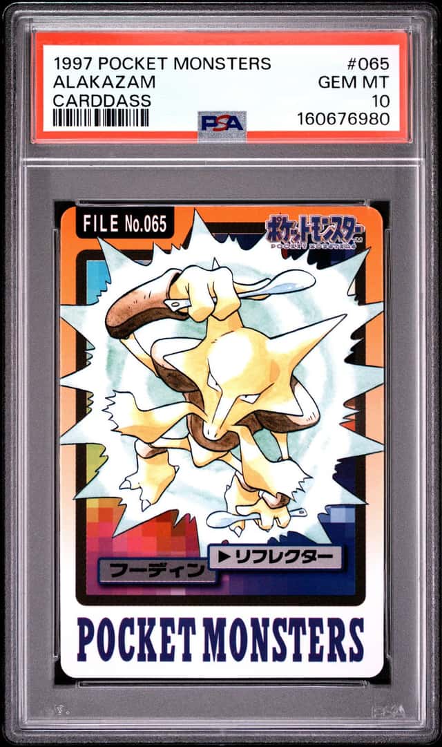 PSA 10 2026 CERT ALAKAZAM 1997 POCKET MONSTERS CARDDASS #065