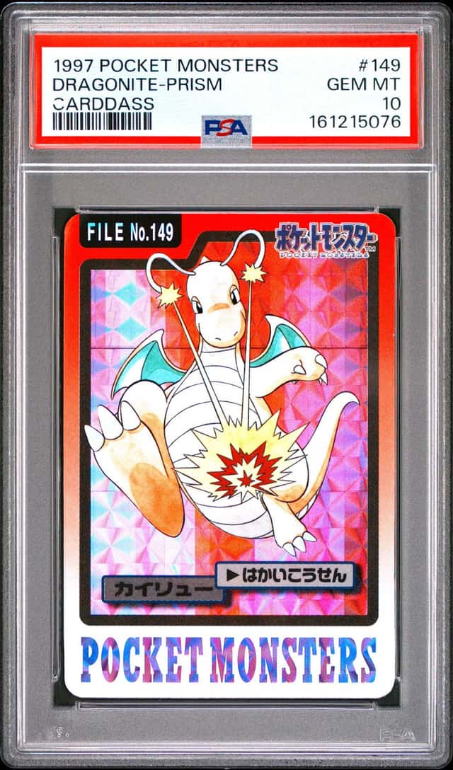 PSA 10 2026 CERT DRAGONITE-PRISM 1997 POCKET MONSTERS CARDDASS #149