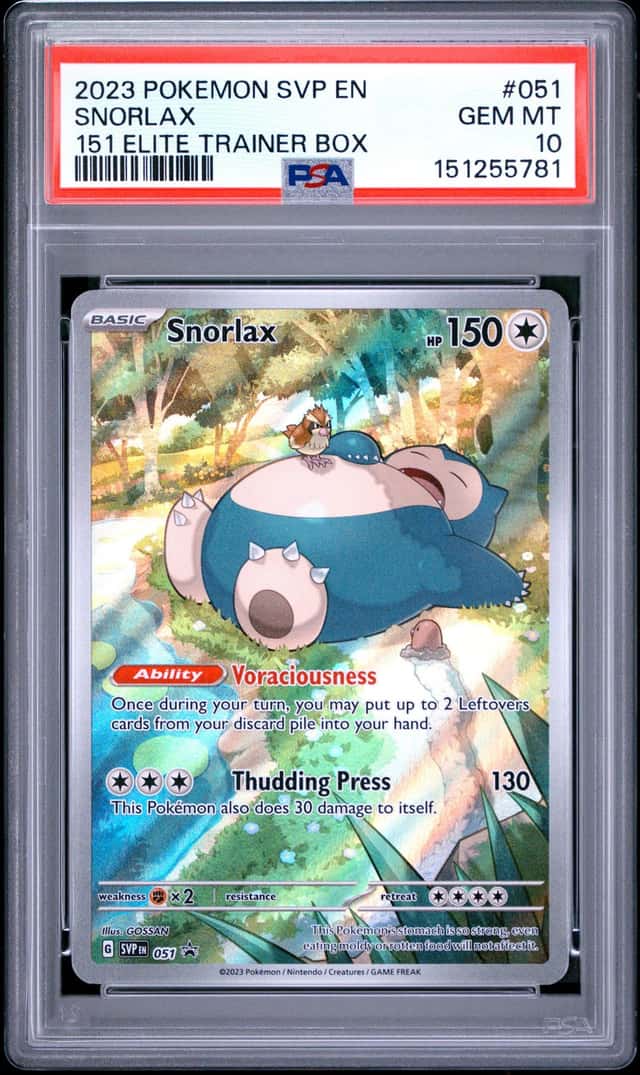 The Pokemon Company Pokemon TCG Snorlax 051 SV Promo Holo PSA 10 ENG