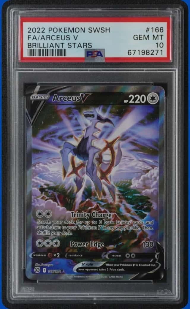 2022 POKEMON SWSH BRILLIANT STARS #166/172 ARCEUS V FULL ART ULTRA RARE PSA 10