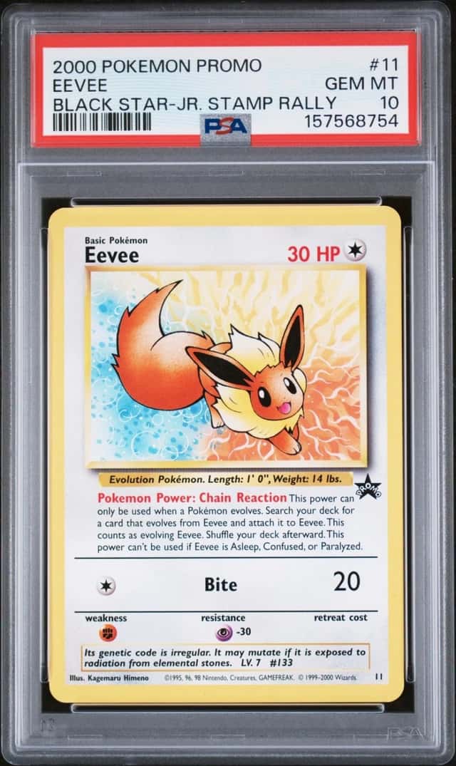 2000 POKEMON PROMO BLACK STAR JR. STAMP RALLY #11 EEVEE PSA 10