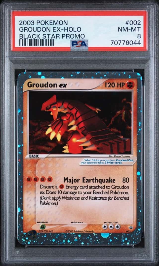 2003 POKEMON BLACK STAR PROMO #002 GROUDON EX-HOLO PSA 8