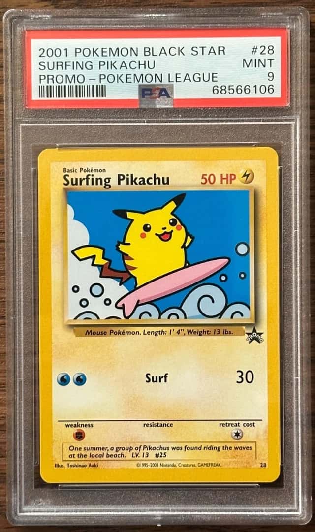 Pokemon Black Star Surfing Pikachu Pokemon League Promo PSA 9 PSA # 68566106